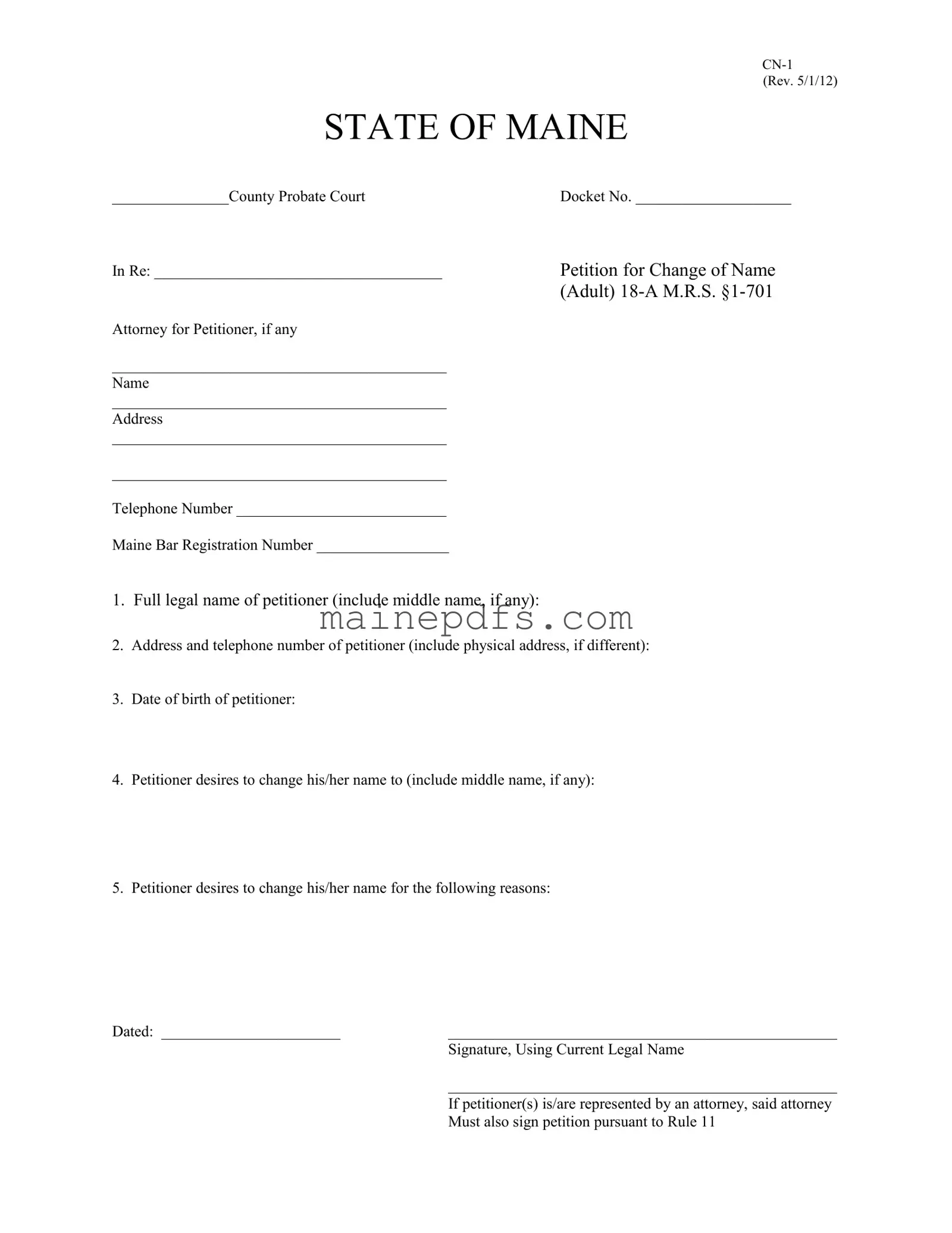 Download Maine Cn 1 Template in PDF