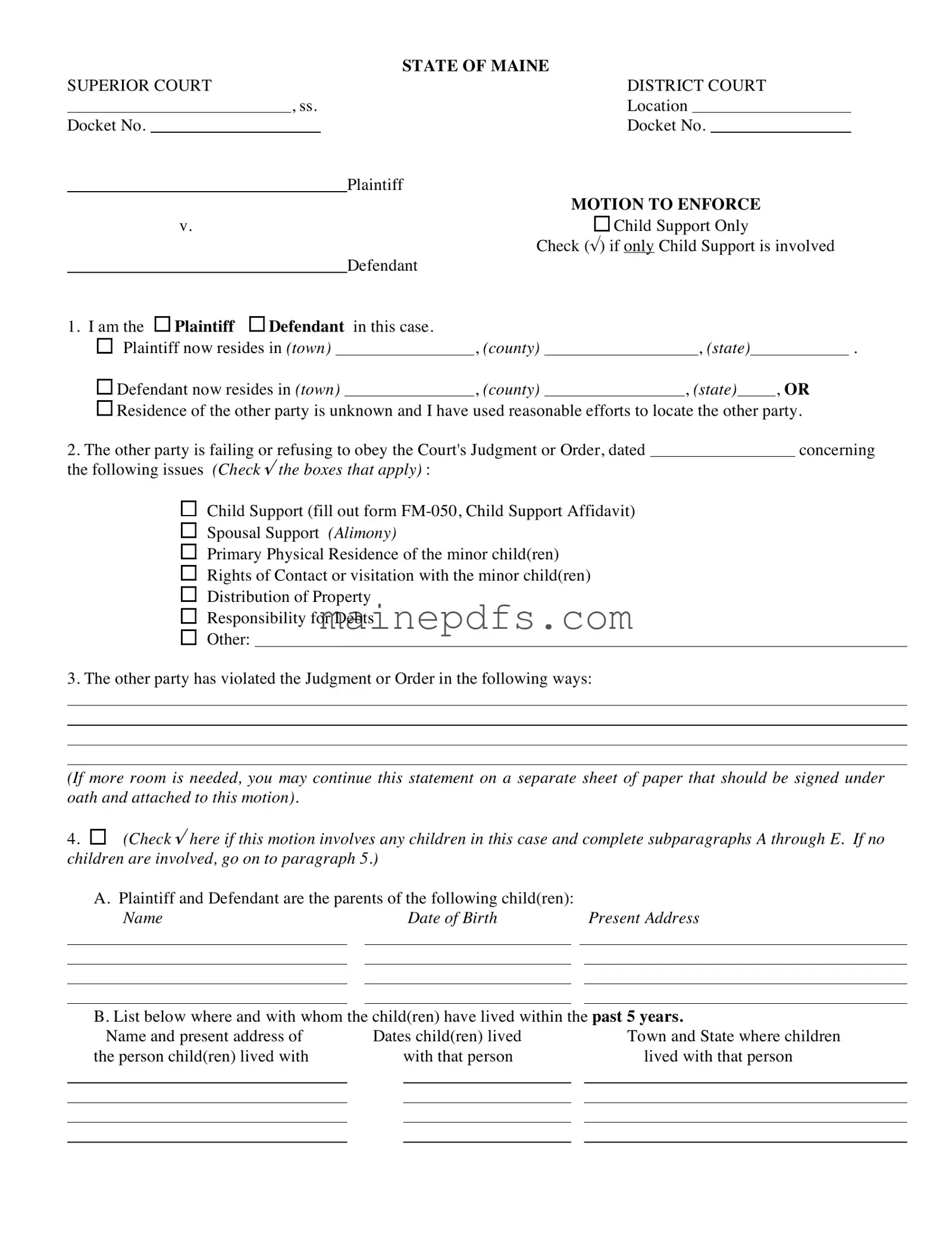 Download Maine Fm 070 Template in PDF
