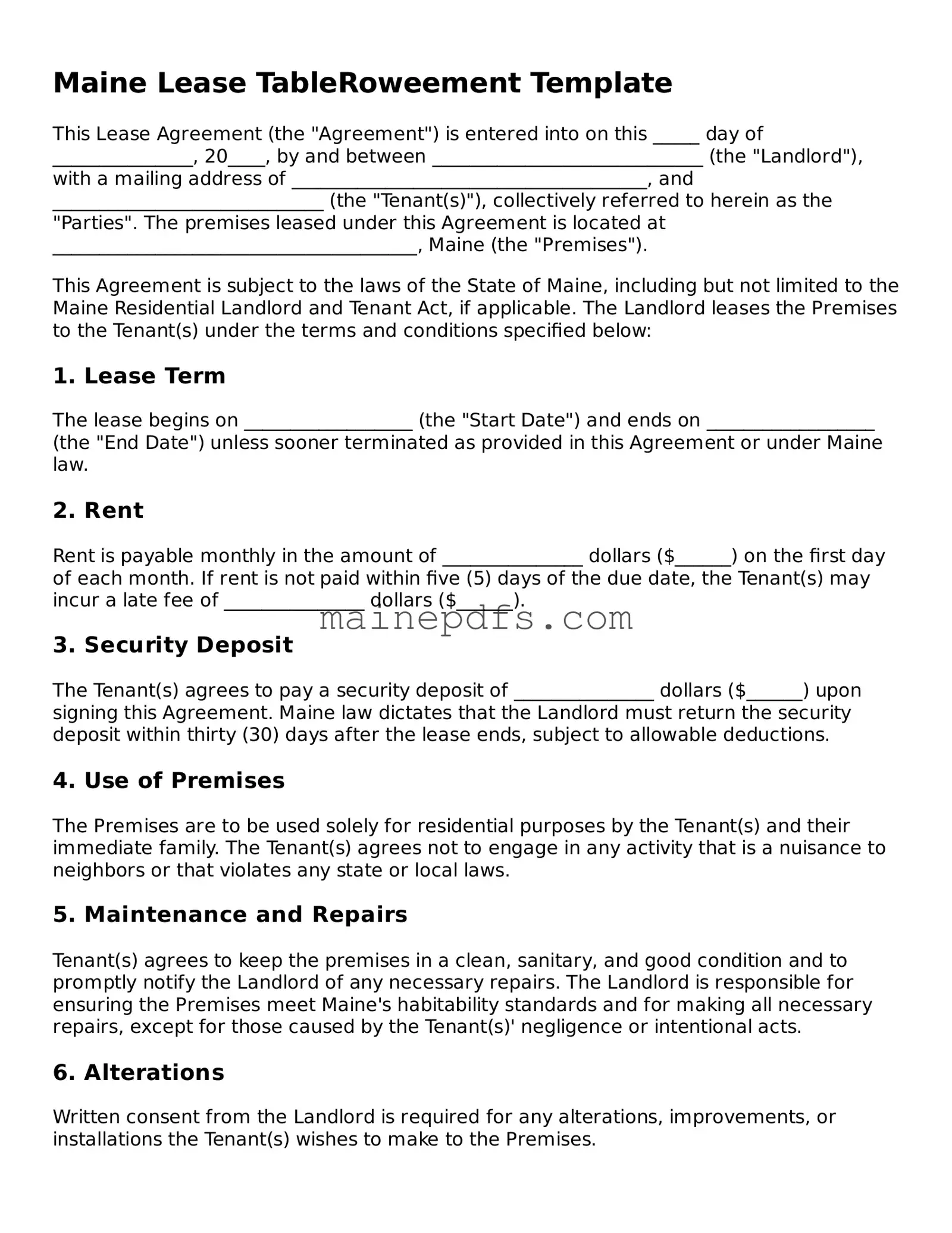Attorney-Approved Maine Lease Agreement Template