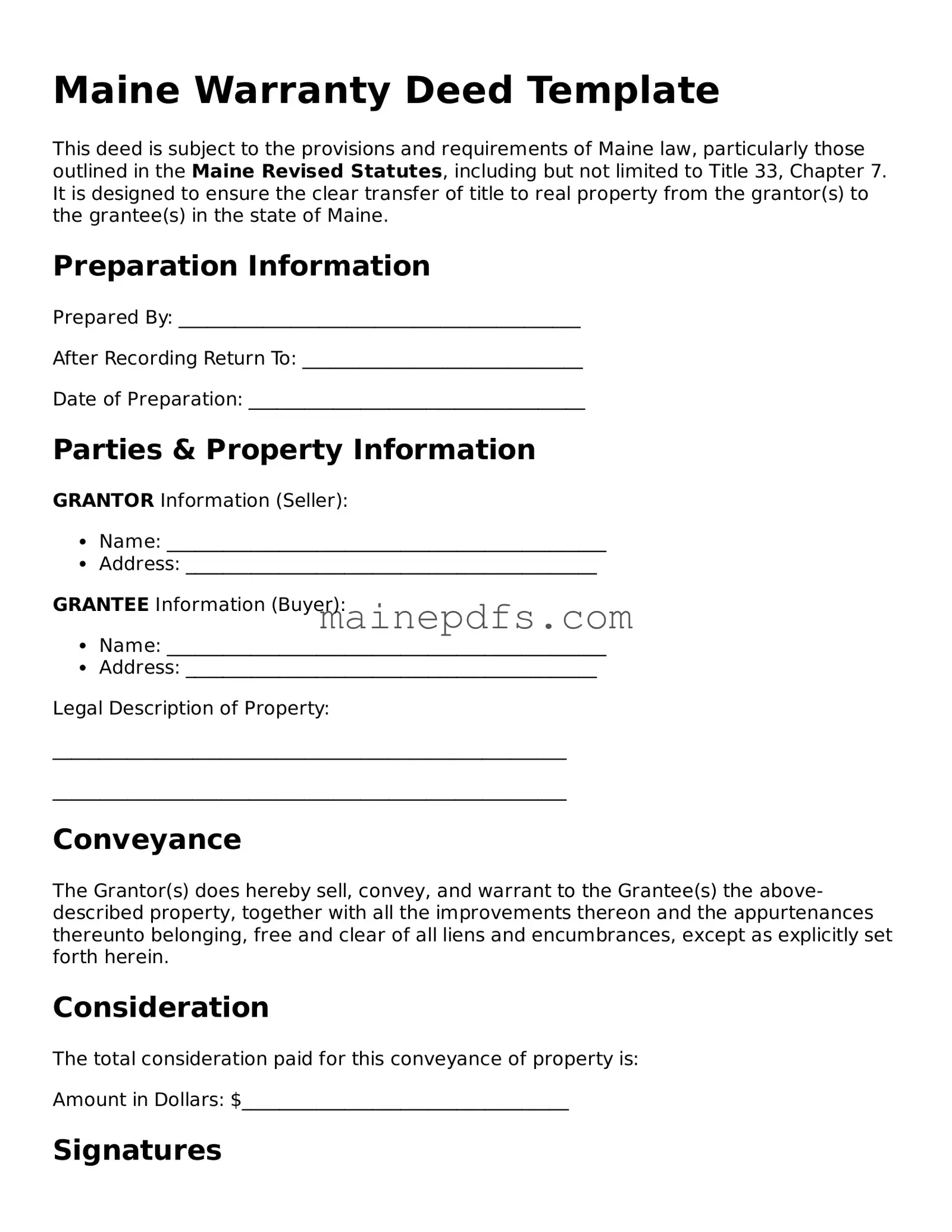 Attorney-Approved Maine Deed Template
