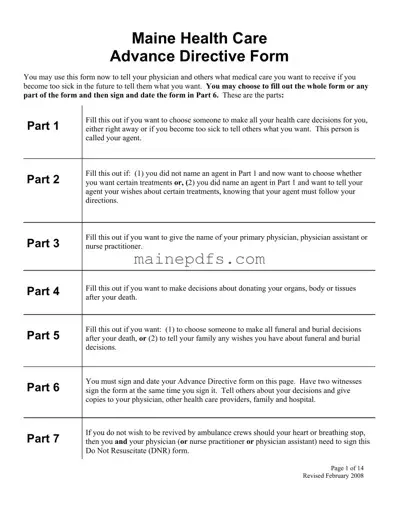 Download Maine Advance Template in PDF