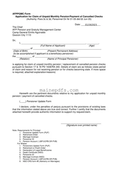 Download Maine Afppgmc Template in PDF