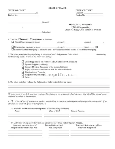 Download Maine Fm 070 Template in PDF