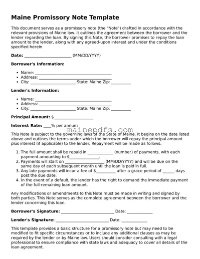 Attorney-Approved Maine Promissory Note Template